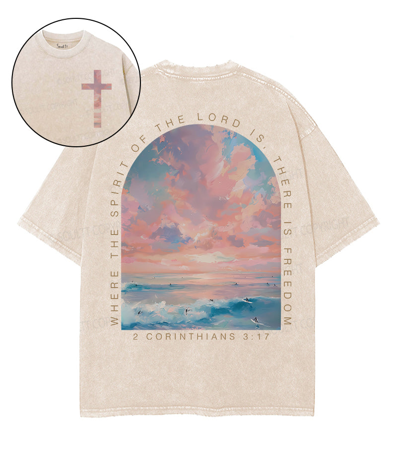 There Is Freedom Double Sided Washed Christian Style004 T-Shirts, Hoodie, Sweatshirt
