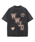 WWJD Unisex Washed Christian T-shirt Hoodie, Sweatshirt | CiraTrend.com (Image 1)