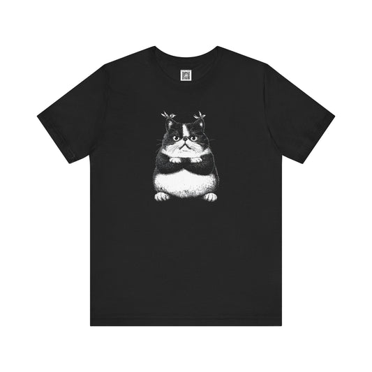 Whimsical Cat Graphic Tee Style059