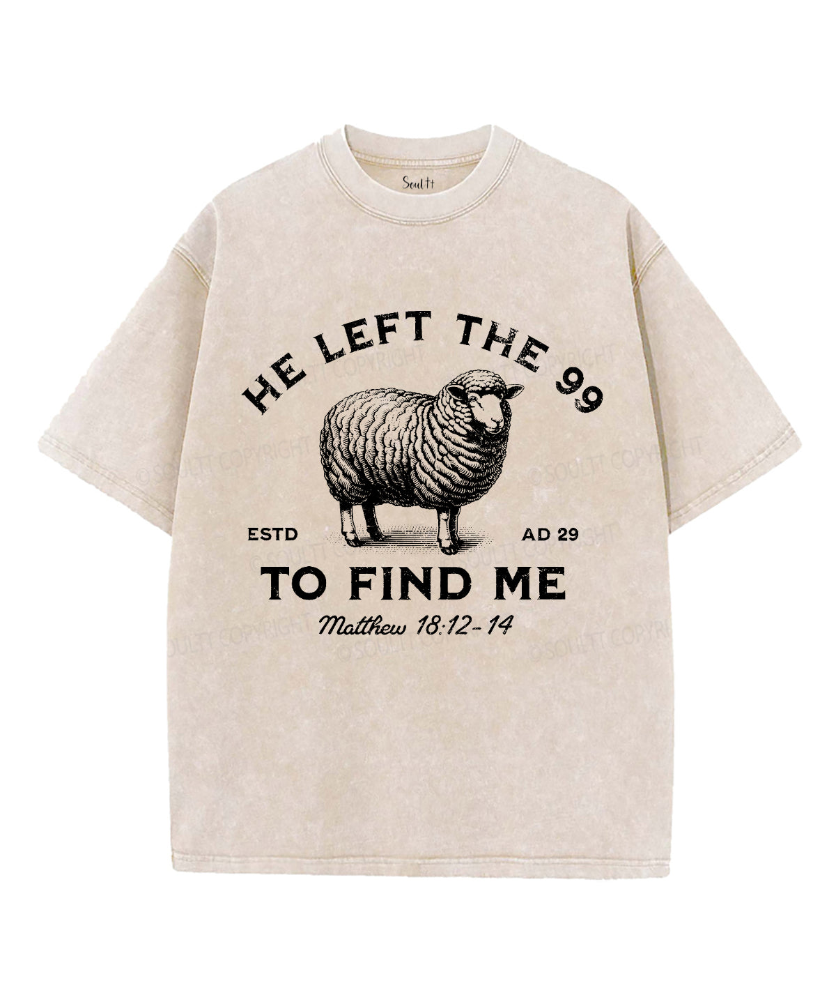 He Left the 99 Unisex Washed Christian T-shirt Style001 Hoodie, Sweatshirt | CiraTrend.com (Image 1)