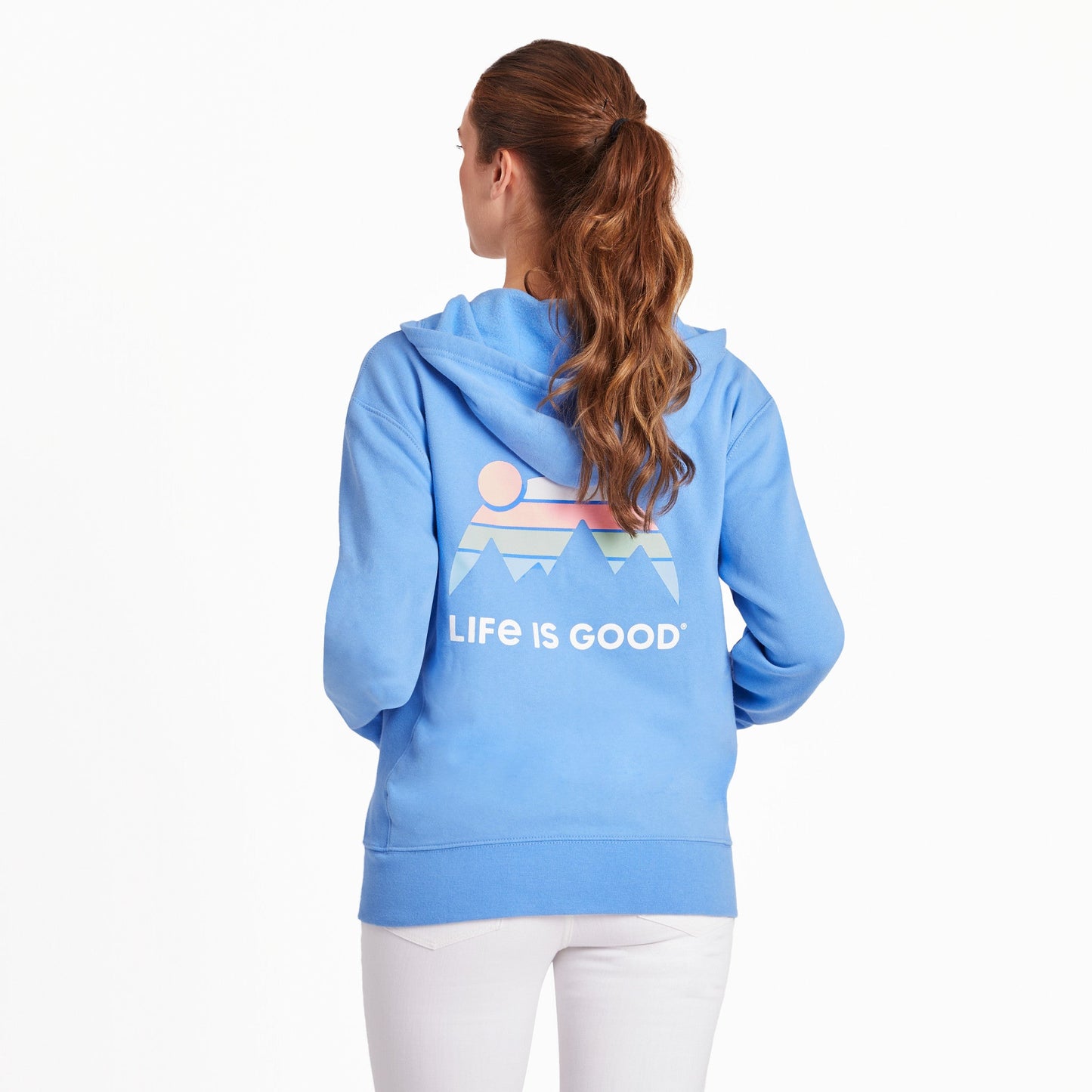 Women's Retro Mountains Simply True Fleece Zip Hoodie