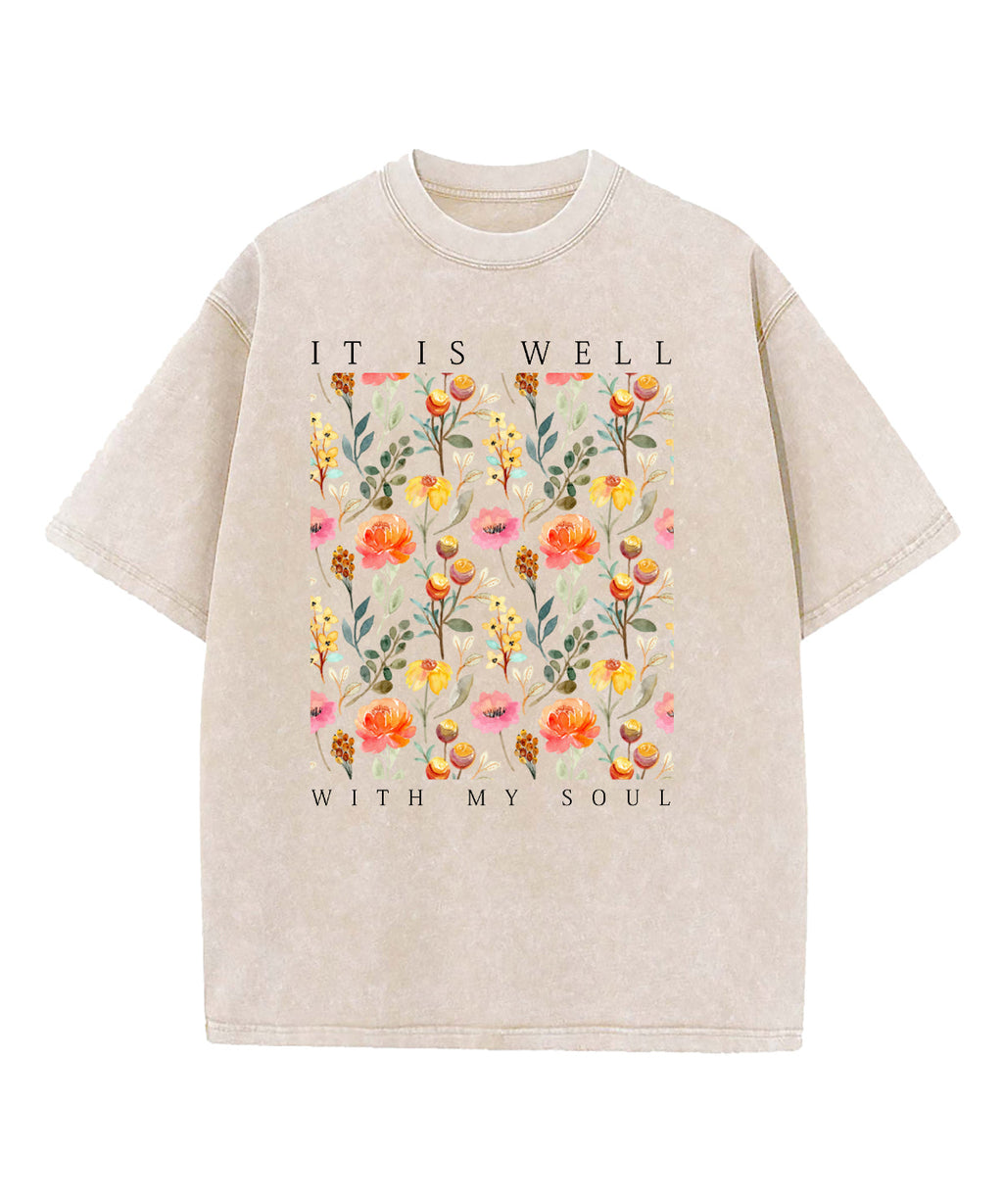 It Is Well With My Soul Washed Christian T-shirt Hoodie, Sweatshirt | CiraTrend.com (Image 3)