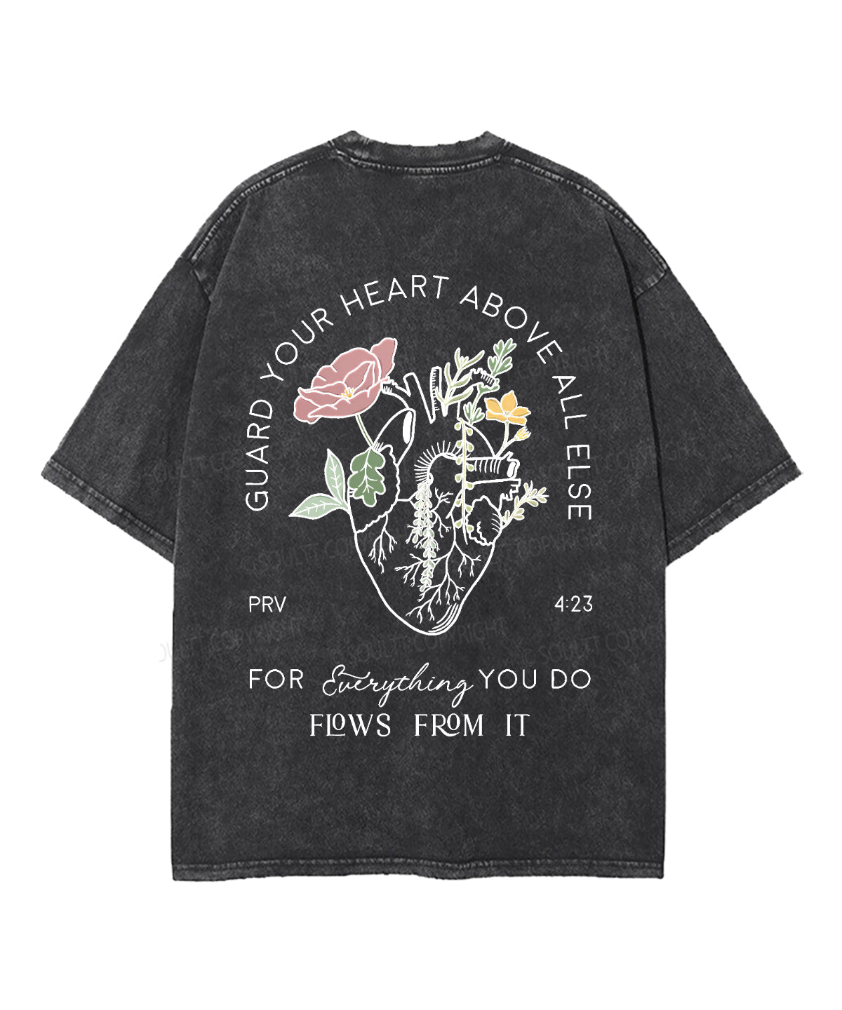 Guard Your Heart Above All Else Double Sided Unisex Washed Christian T-shirt Hoodie, Sweatshirt | CiraTrend.com (Image 5)
