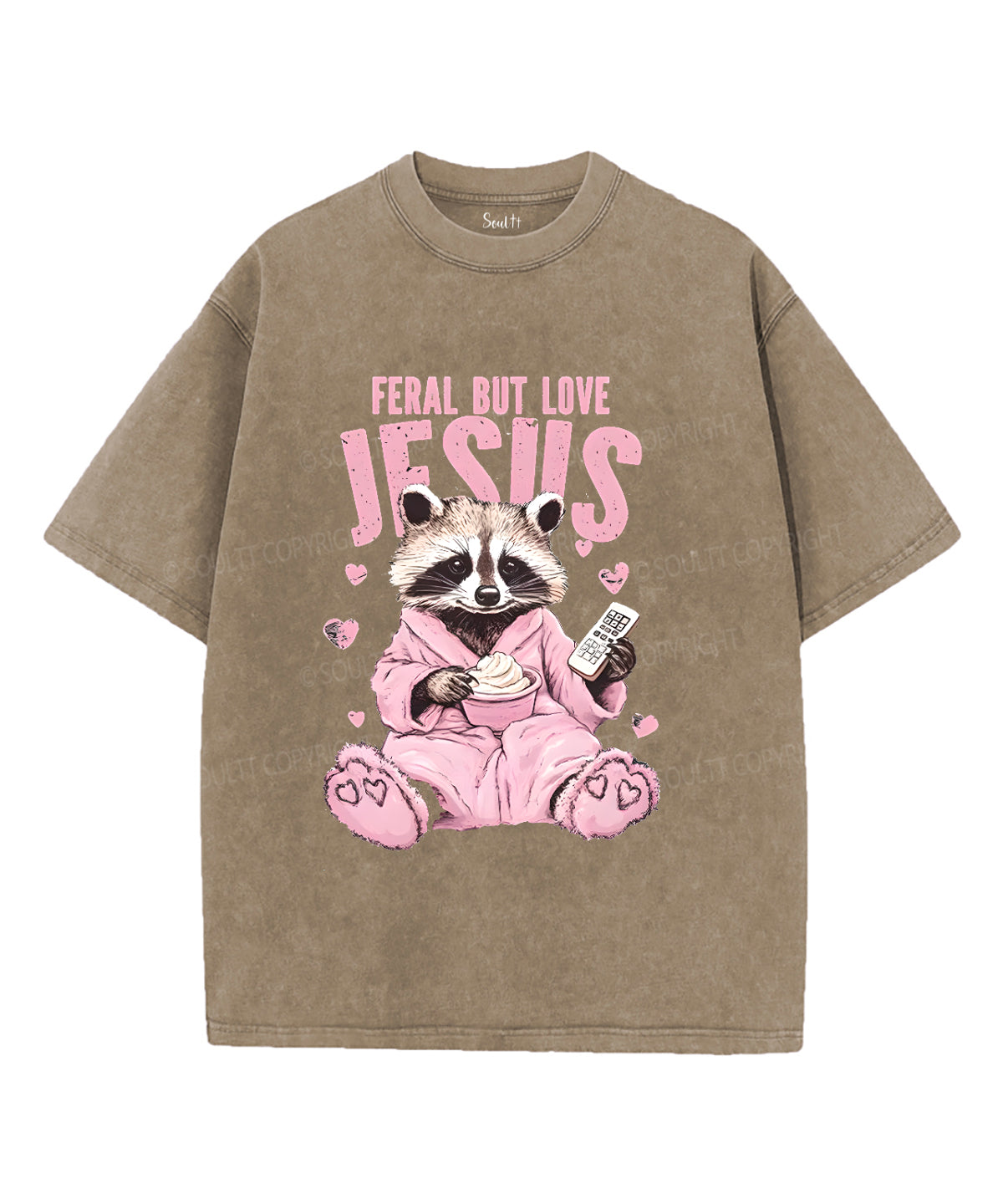 Feral but Love Jesus Unisex Washed Christian T-shirt Hoodie, Sweatshirt | CiraTrend.com (Image 5)