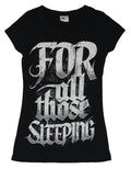 For All Those Sleeping Girls Juniors T-shirt - B & W Giant Word Logo Image Hoodie, Sweatshirt | CiraTrend.com