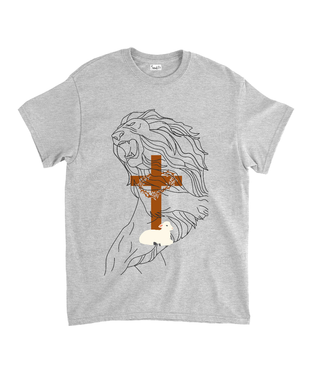 The Lion And The Cross Unisex Cotton Christian T-Shirt Hoodie, Sweatshirt | CiraTrend.com (Image 3)