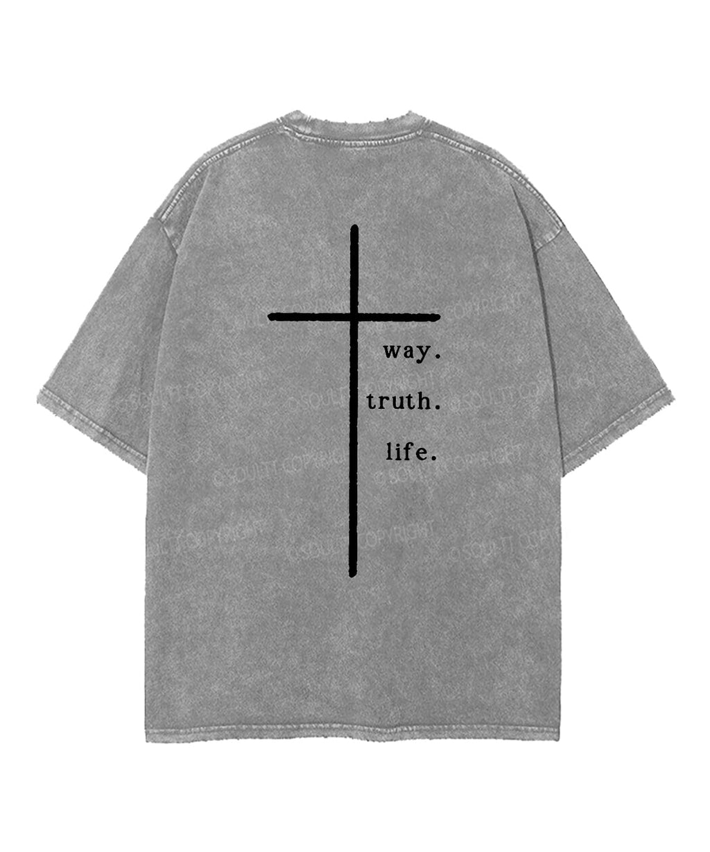 He Is The Way Unisex Washed Christian T-shirt Hoodie, Sweatshirt | CiraTrend.com (Image 5)
