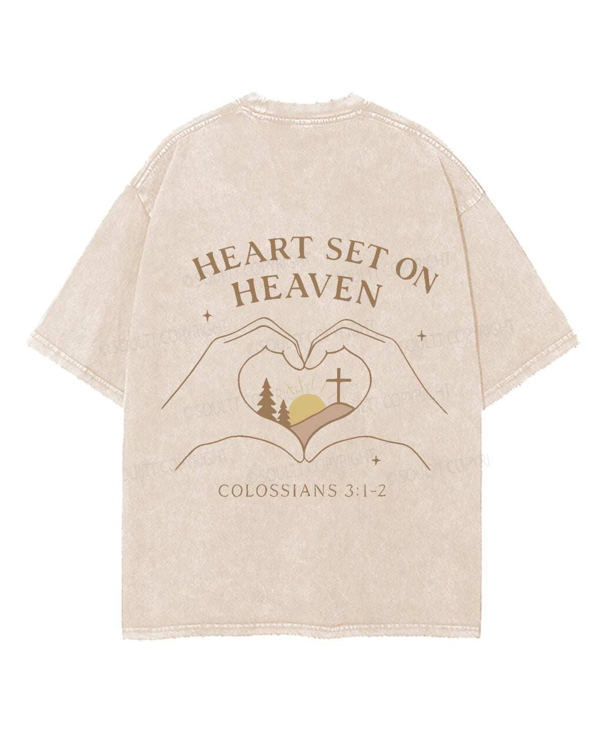 HEART SET HEAVEN Double Sided Washed Christian T-Shirts, Hoodie, Sweatshirt