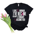 I Love The Women I've Become Breast Cancer Awareness Shirt Hoodie, Sweatshirt | CiraTrend.com (Image 1)