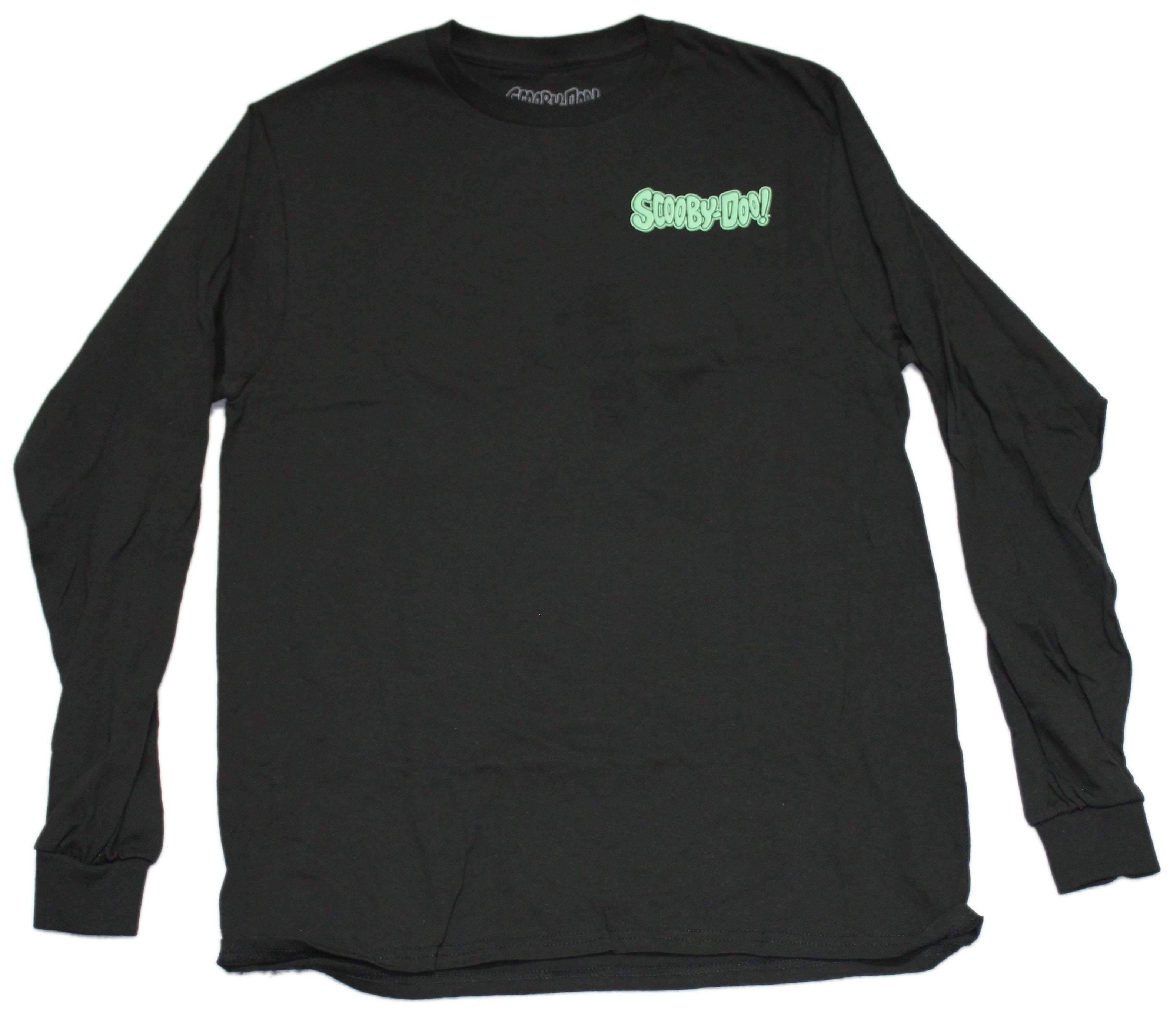 Scooby Doo Mens Long Sleeve T-Shirt - Lapel Logo Eyes Back Hoodie, Sweatshirt | CiraTrend.com (Image 1)