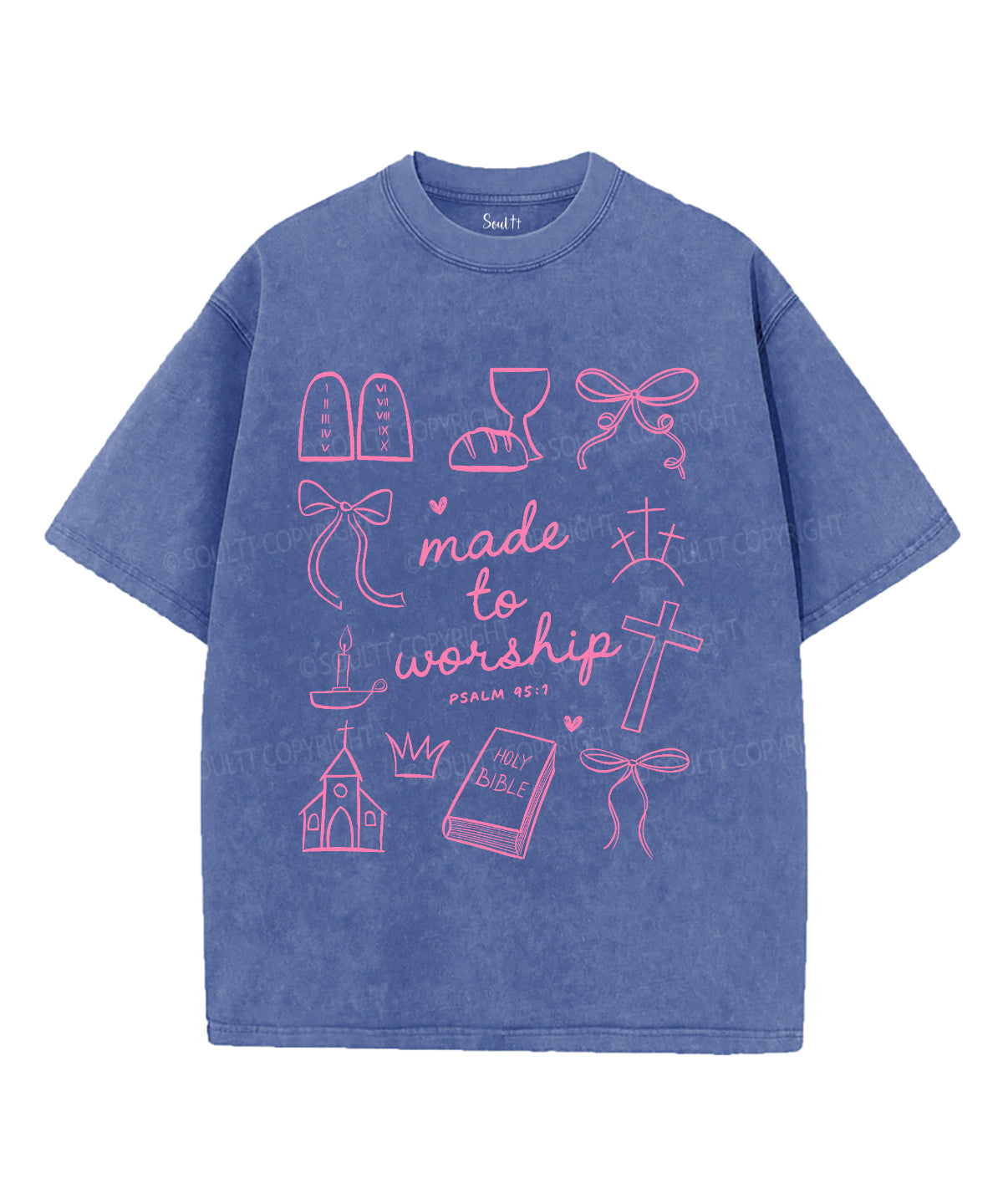 Made To Worship Unisex Washed Christian T-shirt Hoodie, Sweatshirt | CiraTrend.com (Image 3)