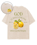 God Turns Lemons Double Sided Washed Christian T-Shirts, Hoodie, Sweatshirt