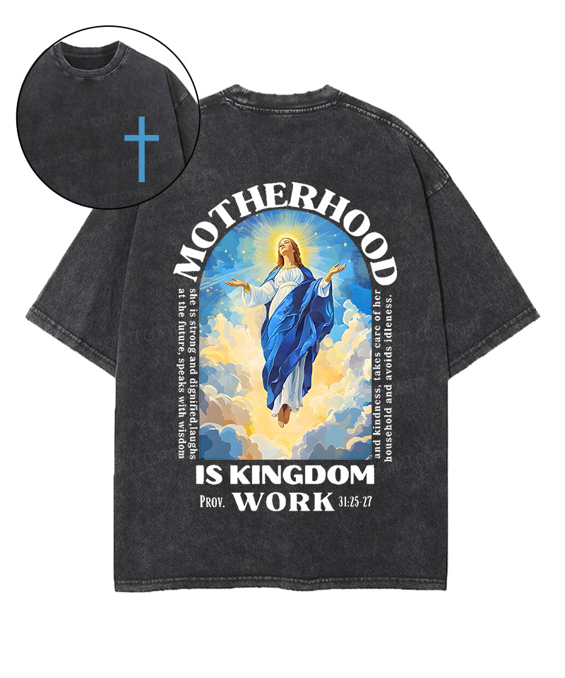 Motherhood is Kingdom Work Double Sided Unisex Washed Christian T-shirt Style001 Hoodie, Sweatshirt | CiraTrend.com (Image 1)
