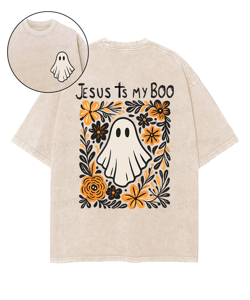 Jesus Is My Boo Double Sided Unisex Washed Christian T-shirt Hoodie, Sweatshirt | CiraTrend.com (Image 1)
