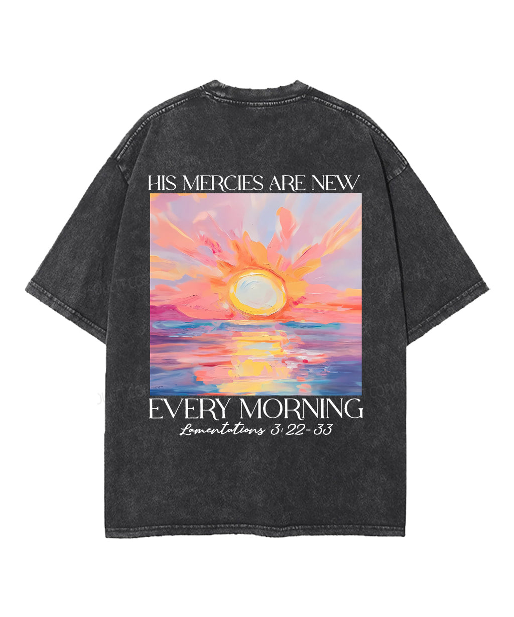 His Mercies Are New Double Sided Unisex Washed Christian T-shirt Style002 Hoodie, Sweatshirt | CiraTrend.com (Image 3)