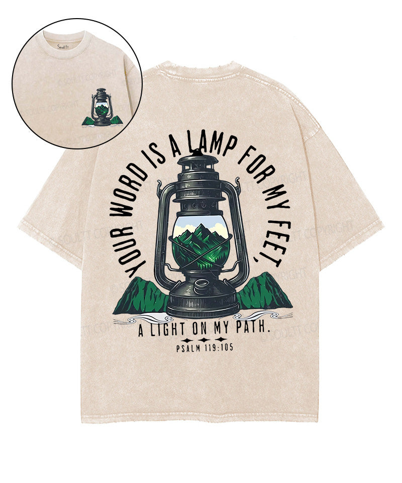 A Light On My Path Double Sided Unisex Washed Christian T-shirt Hoodie, Sweatshirt | CiraTrend.com (Image 1)
