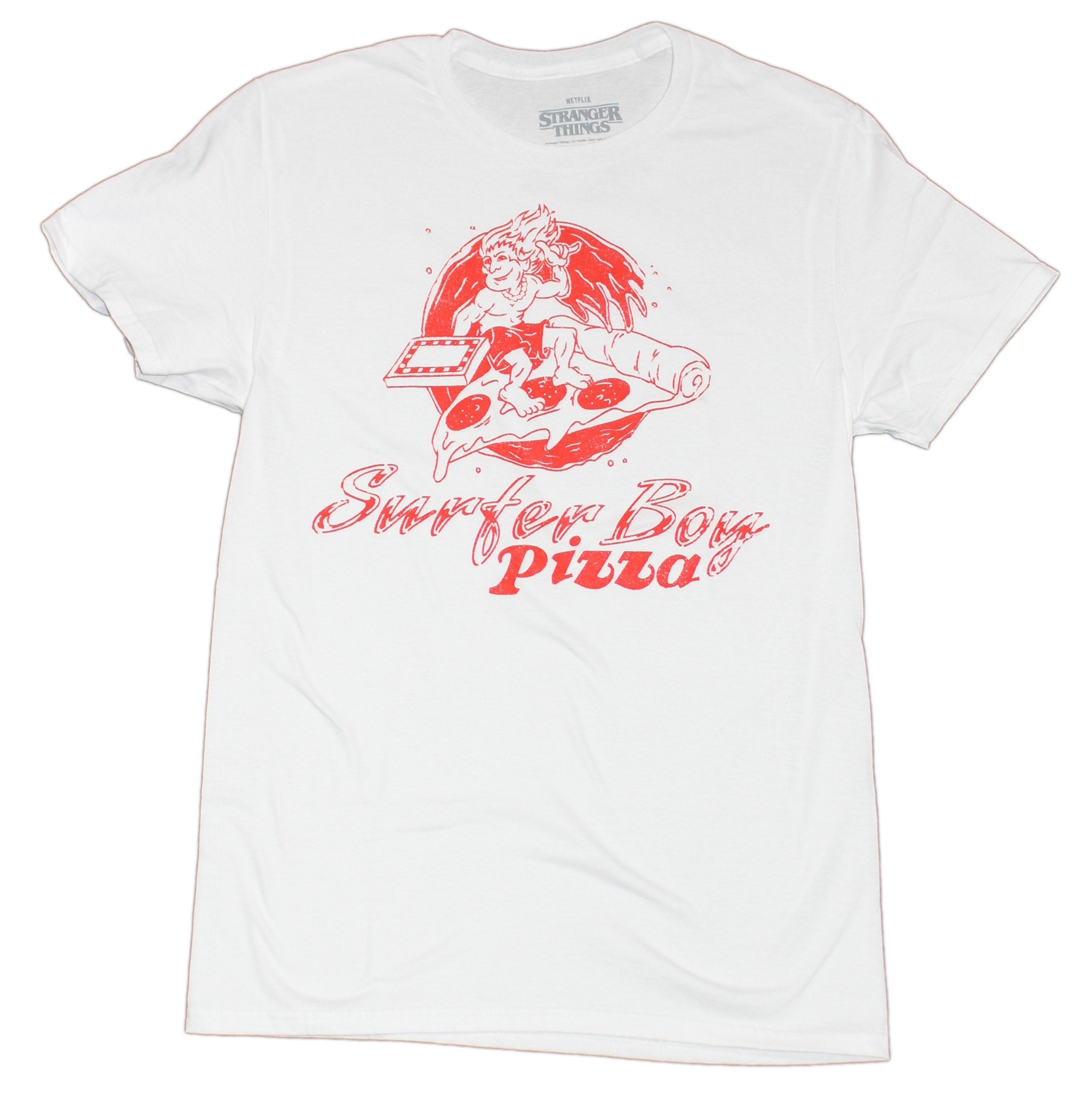 Stanger Things Mens T-Shirt - Surfer Boy Pizza Logo Hoodie, Sweatshirt | CiraTrend.com