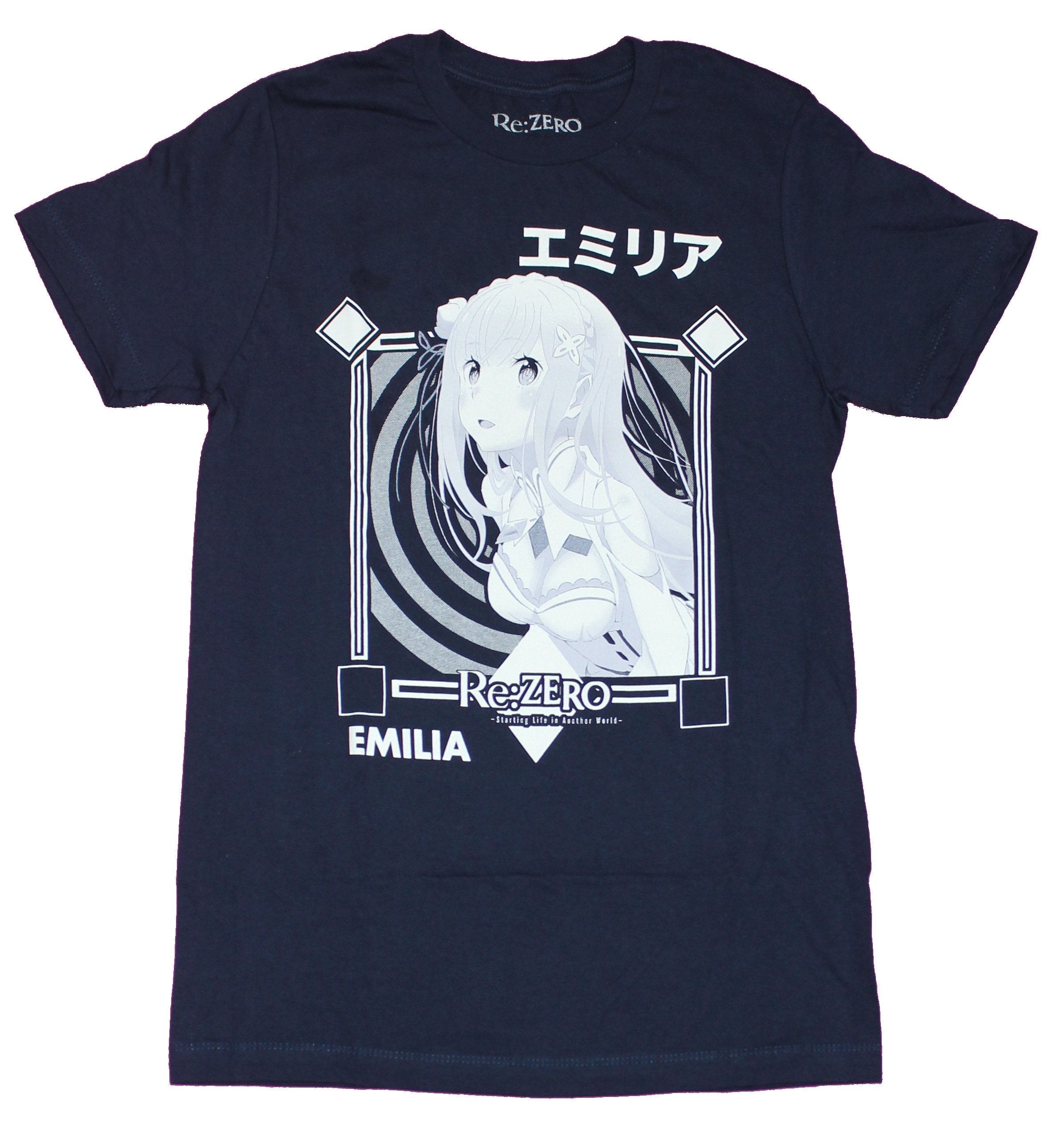 Re Zero Mens T-Shirt - Emilia White Spiraled Portrait Image Hoodie, Sweatshirt | CiraTrend.com