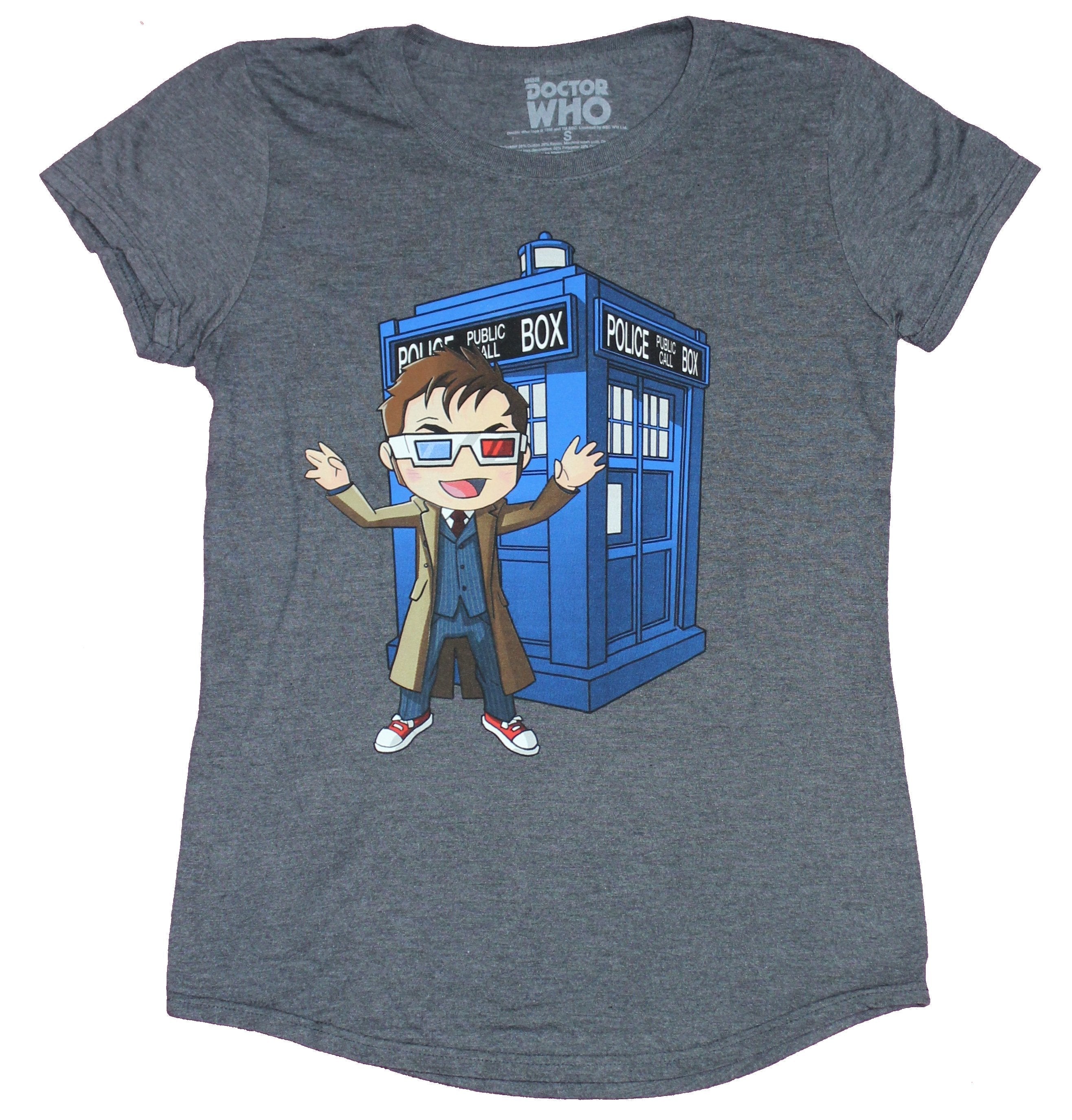 Doctor Who Girls Juniors T-Shirt - Cartoon Styled 3-D Glasses Image Hoodie, Sweatshirt | CiraTrend.com