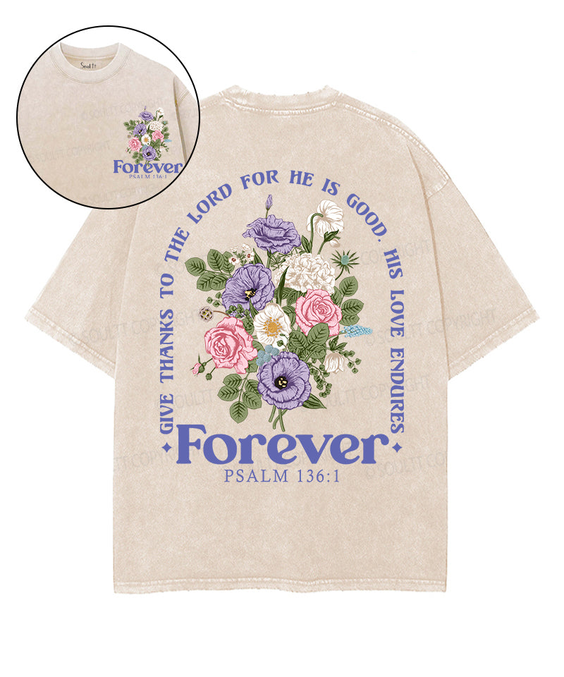 His Love Endures Forever Double Sided Unisex Washed Christian T-shirt Hoodie, Sweatshirt | CiraTrend.com (Image 1)