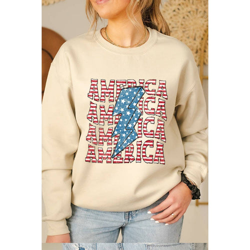 America America America Vintage Graphic Sweatshirts