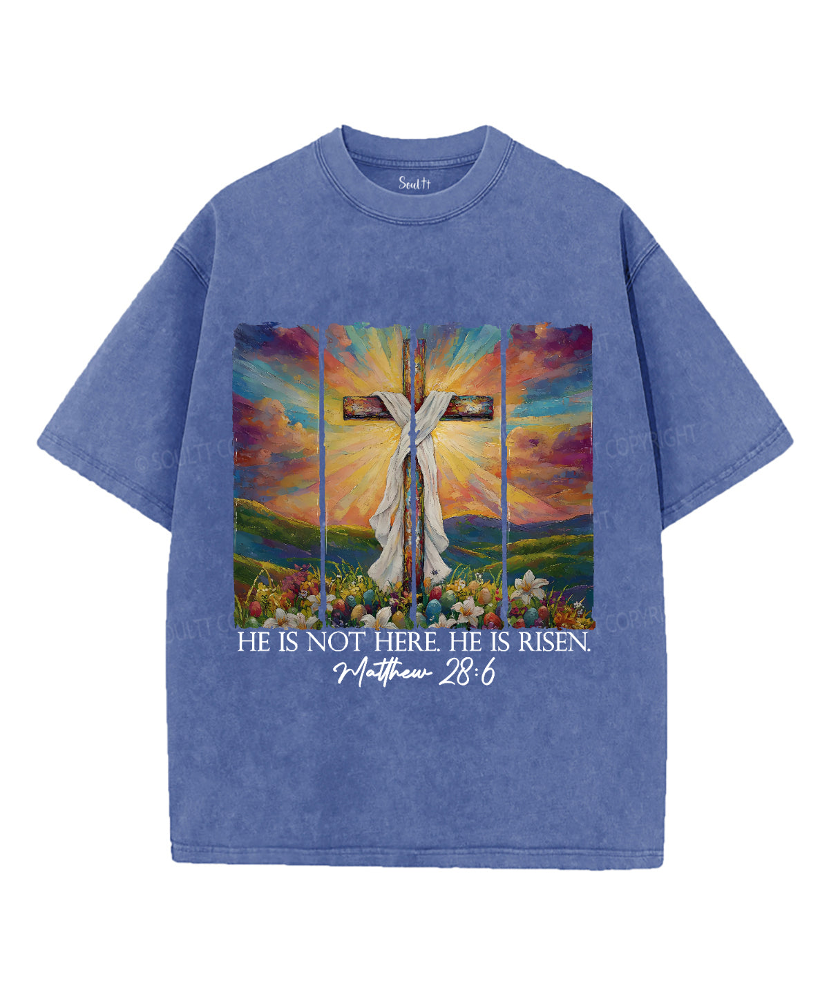 He Is Risen Unisex Washed Christian T-shirt Style009 Hoodie, Sweatshirt | CiraTrend.com (Image 3)