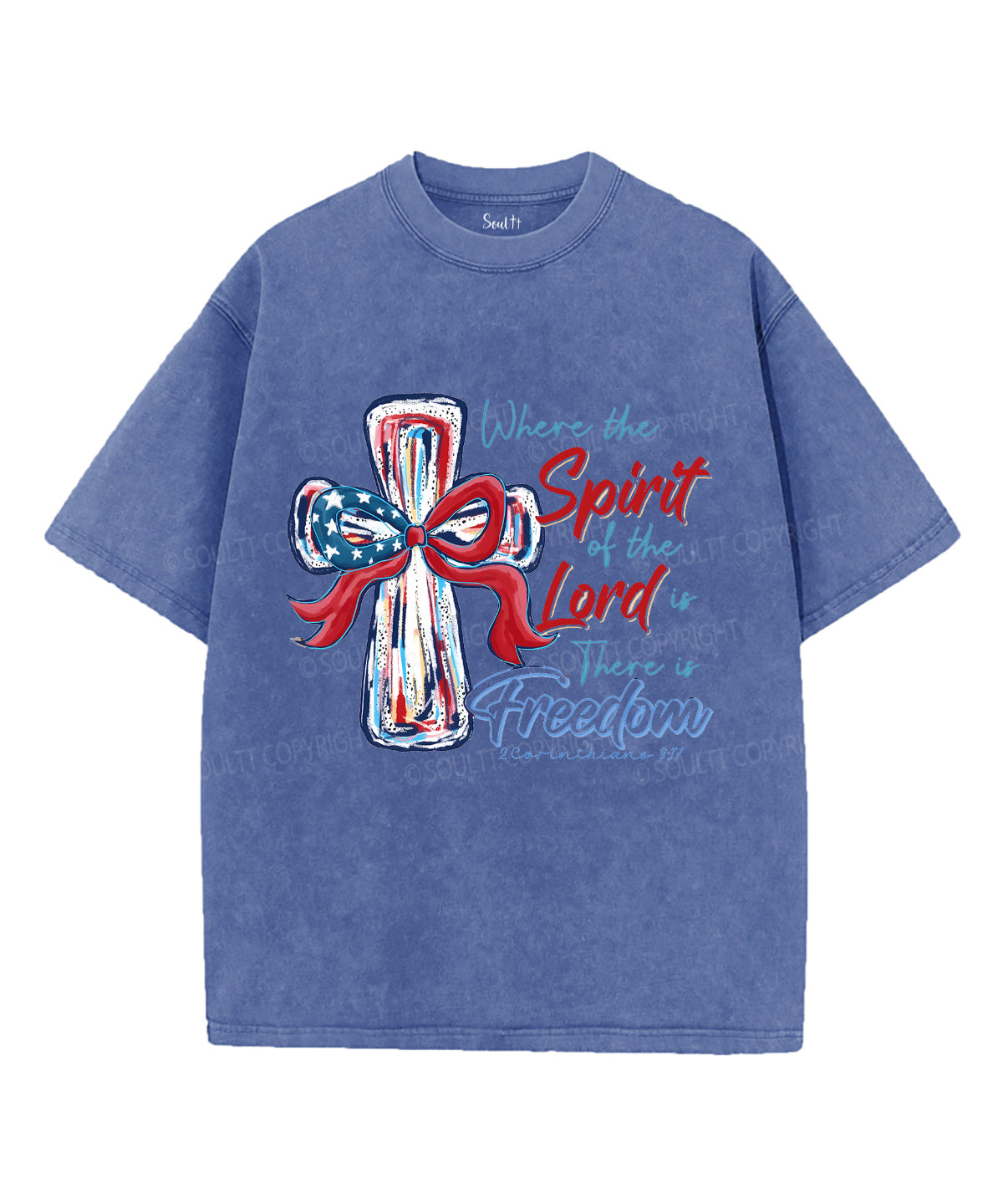 Spirit of the Lord Unisex Washed Christian T-shirt Hoodie, Sweatshirt | CiraTrend.com (Image 3)