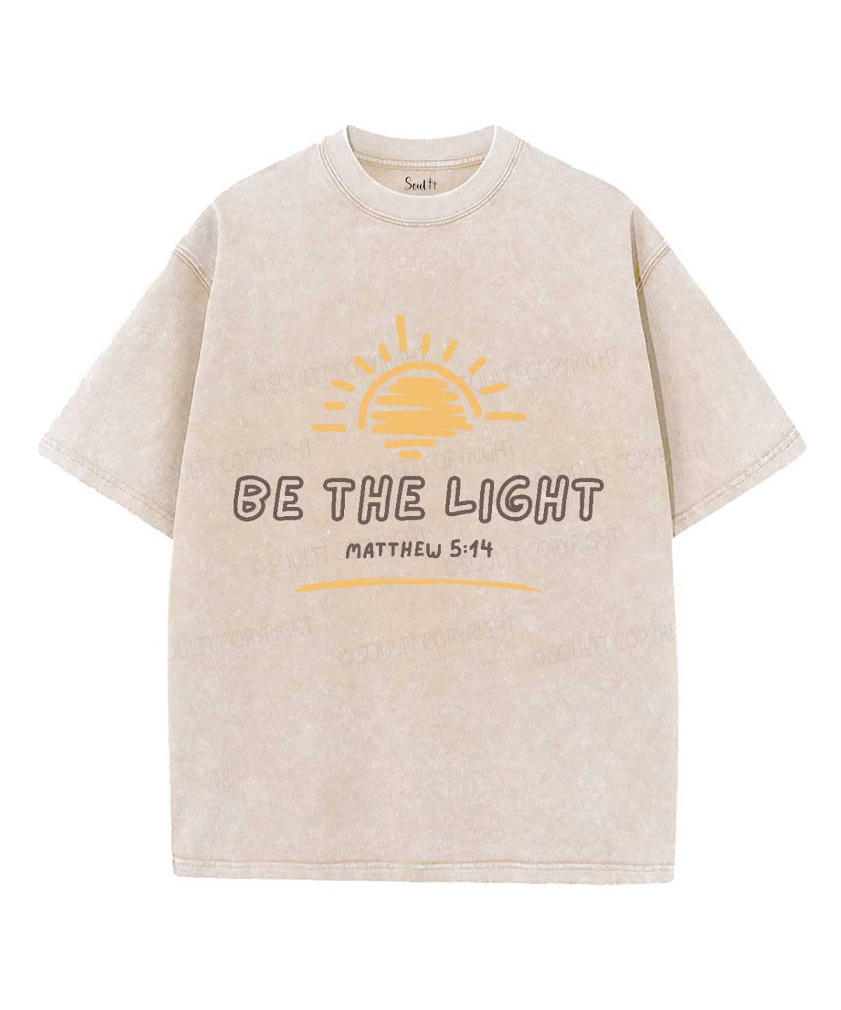 Be The Light Washed Christian T-shirt Style014 Hoodie, Sweatshirt | CiraTrend.com (Image 1)