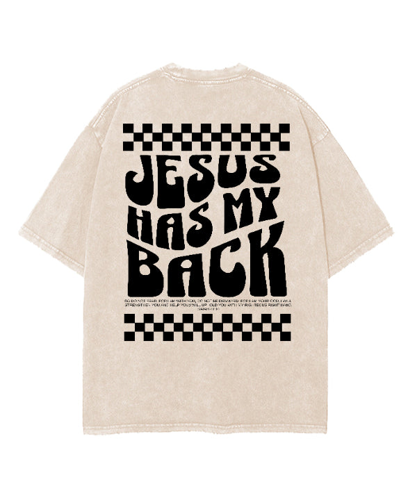 Jesus Has My Back Double Sided Washed Christian T-Shirts, Hoodie, Sweatshirt