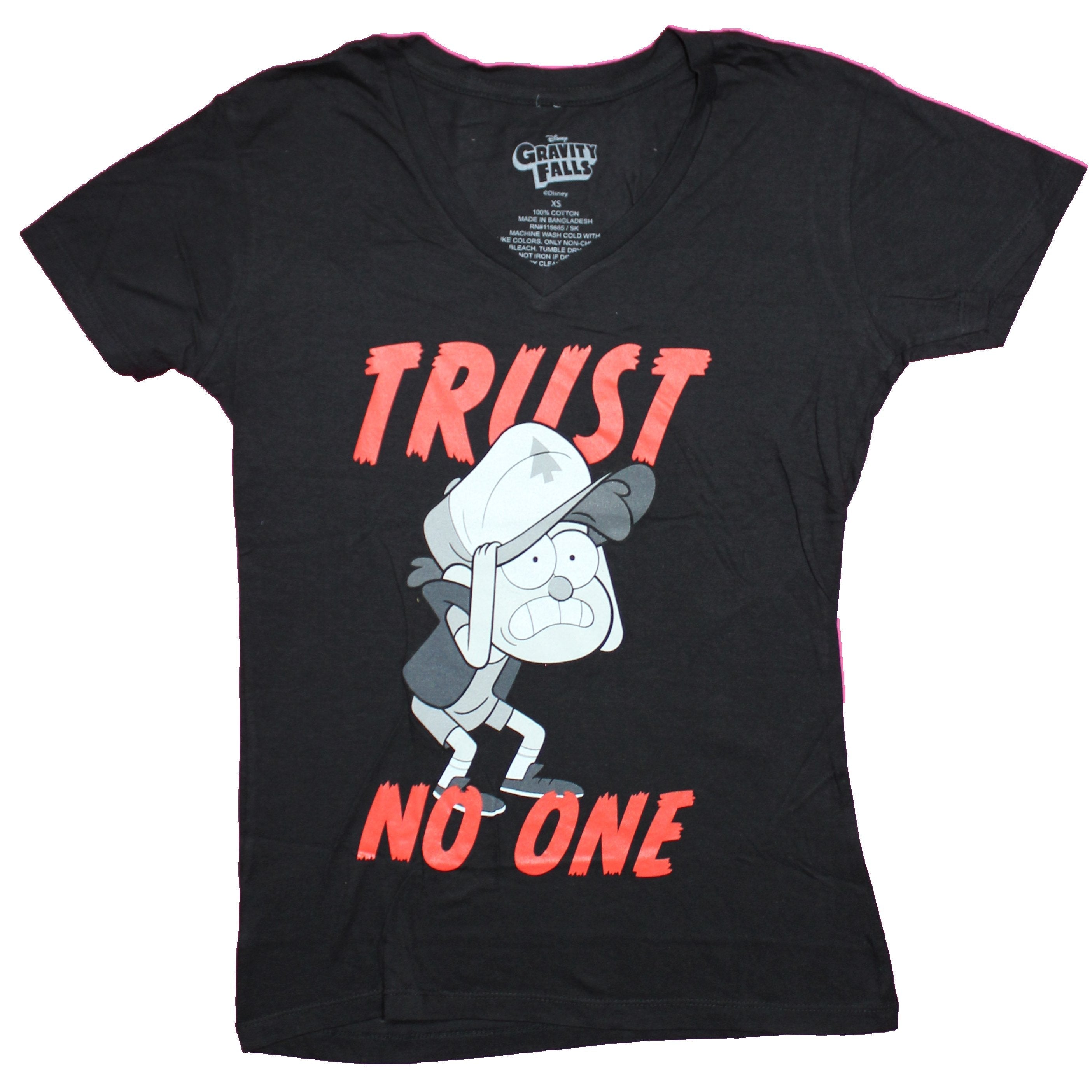 Gravity Falls Girls Juniors T-Shirt - Trust No One Dipper In Red Words Image Hoodie, Sweatshirt | CiraTrend.com