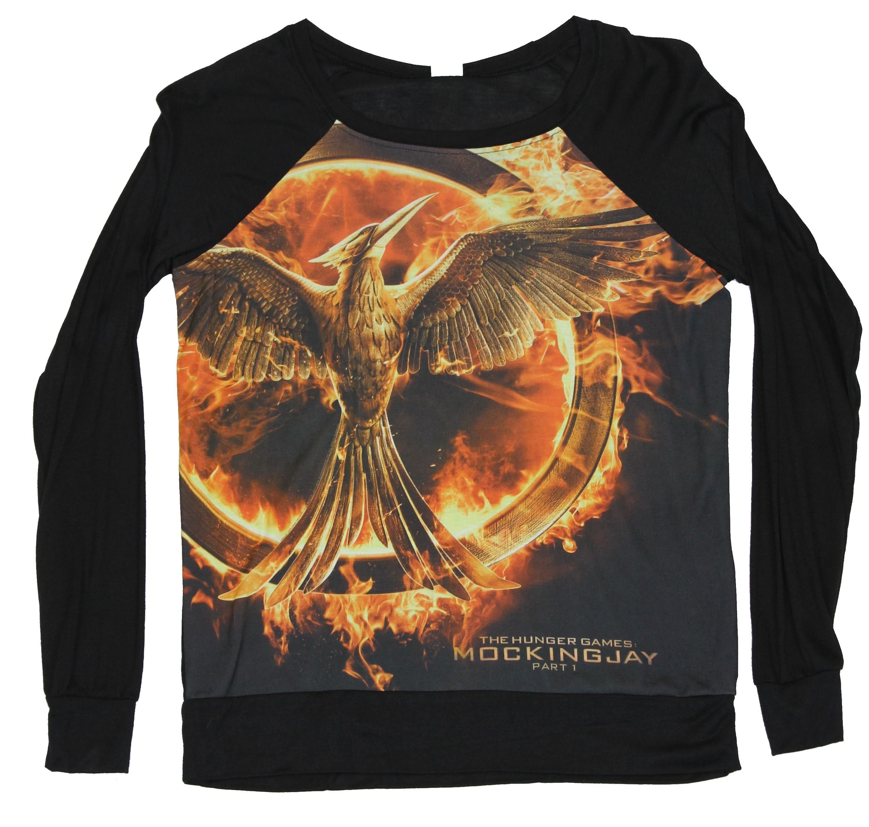 The Hunger Games Girls Juniors Light Sweatshirt -  Mocking Jay  Giant Logo T-Shirts, Hoodie | CiraTrend.com