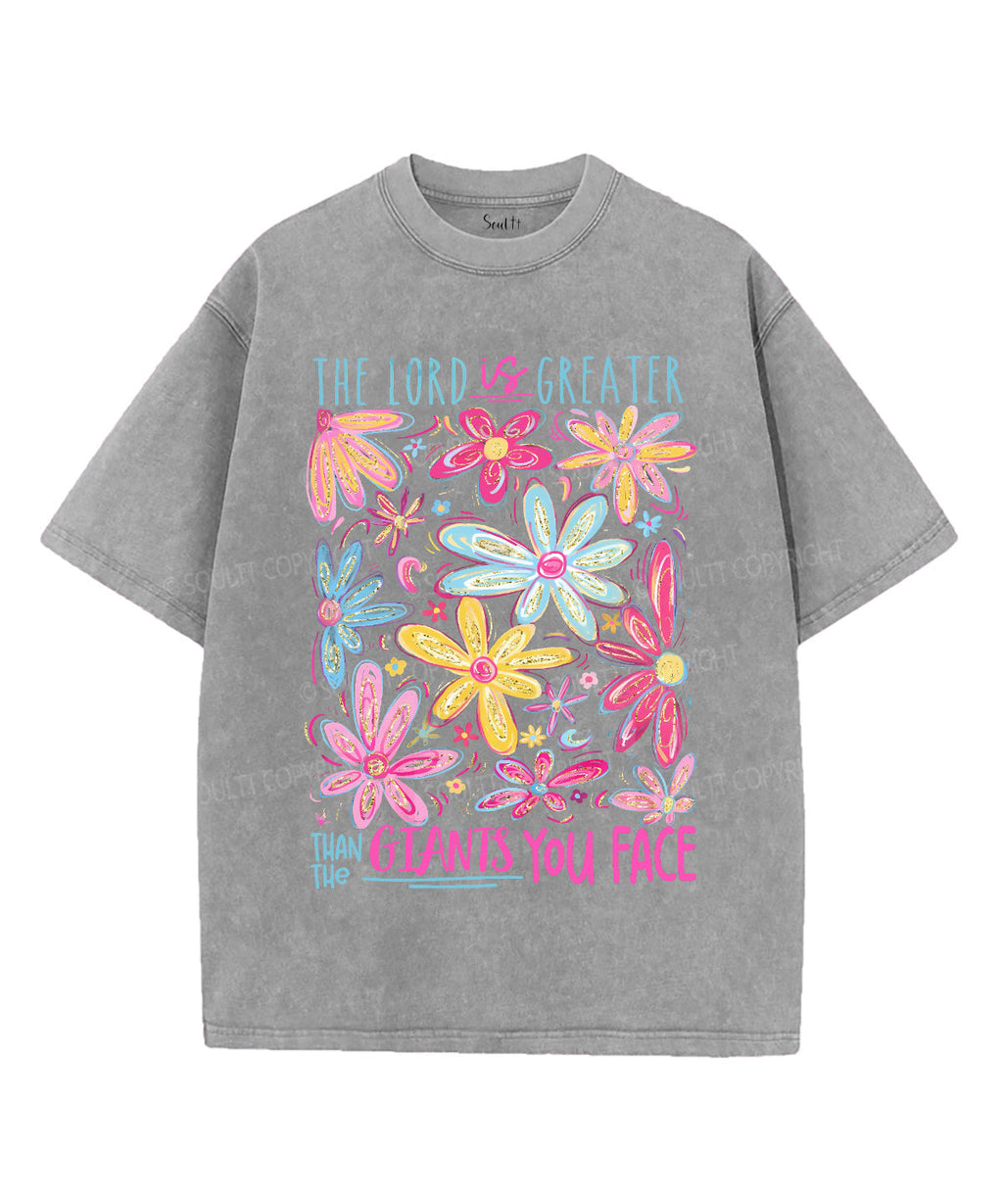 The Lord Is Greater Unisex Washed Christian T-shirt Hoodie, Sweatshirt | CiraTrend.com (Image 3)