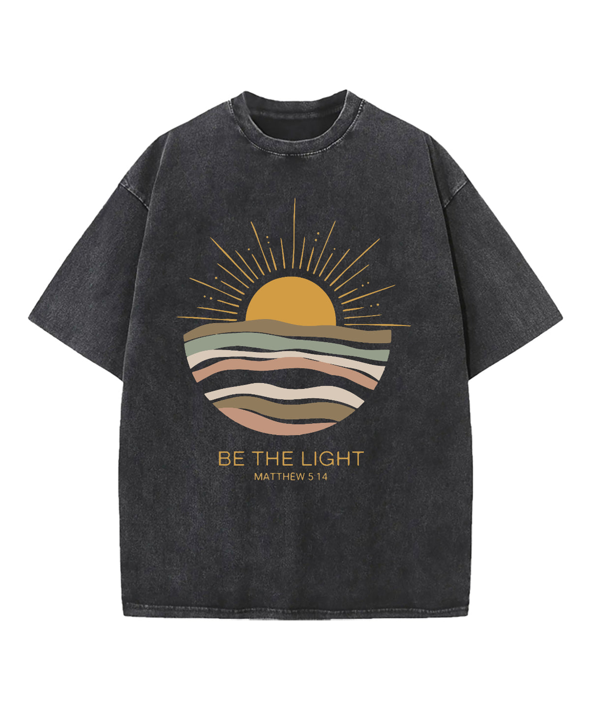 Be The Light Washed Christian T-shirt Style004 Hoodie, Sweatshirt | CiraTrend.com (Image 1)