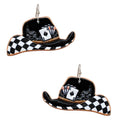 Western Tooled Cowboy Hat Hook Earrings