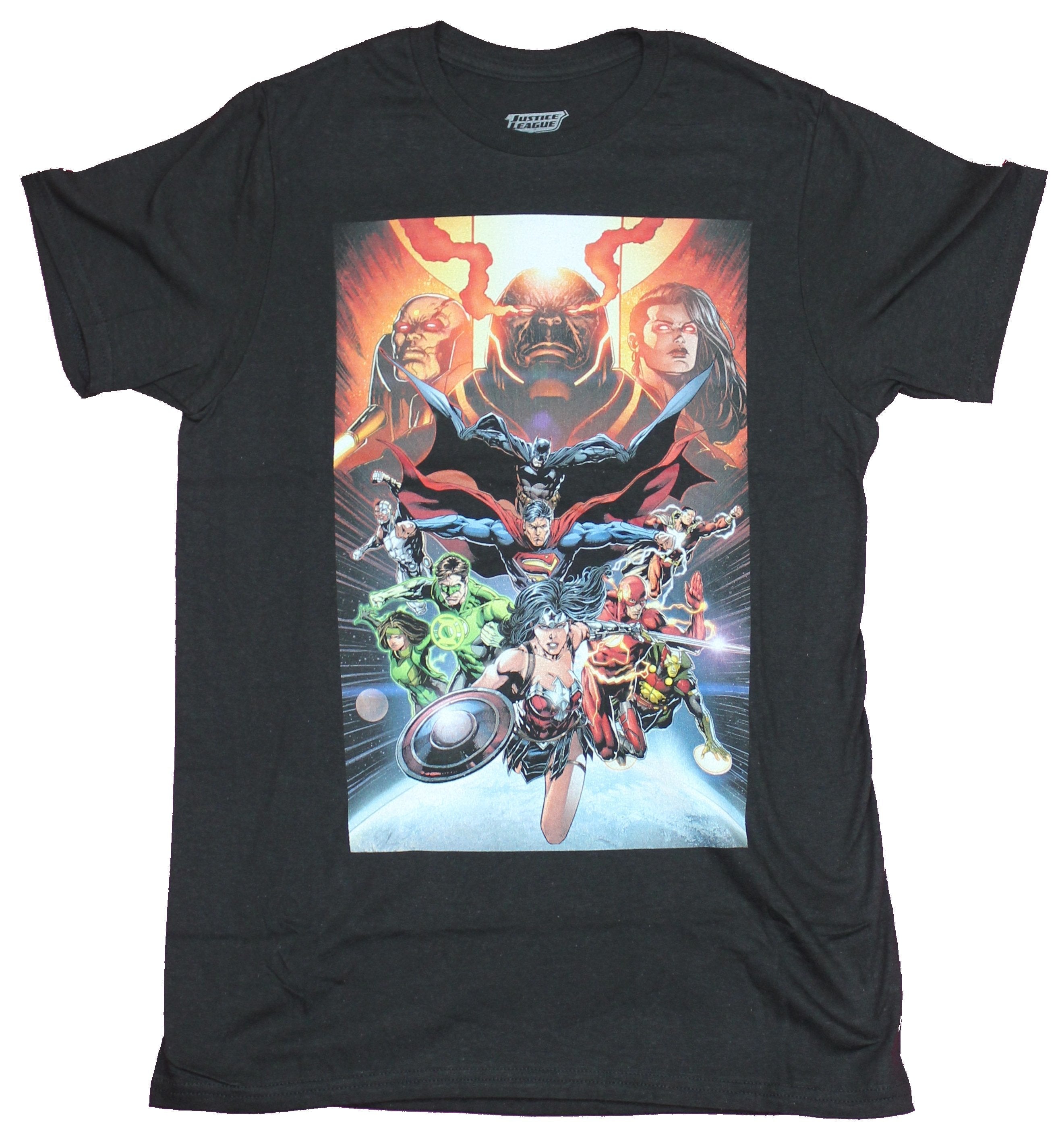 Justice League Mens  T-Shirt - Full Team Under The Eyes of Darkseid Hoodie, Sweatshirt | CiraTrend.com