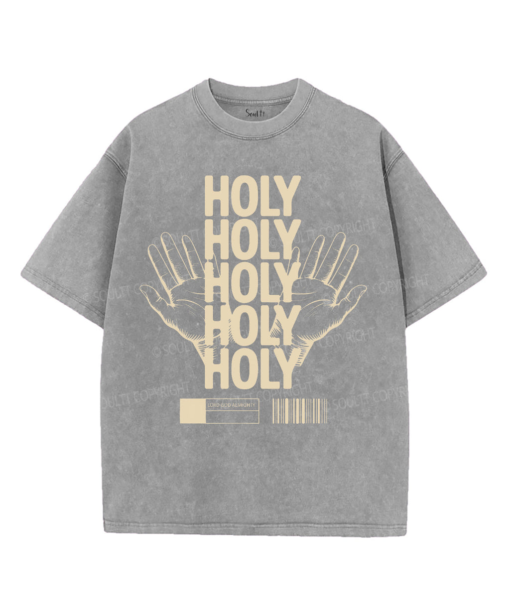 Holy Holy Unisex Washed Christian T-shirt Hoodie, Sweatshirt | CiraTrend.com (Image 3)