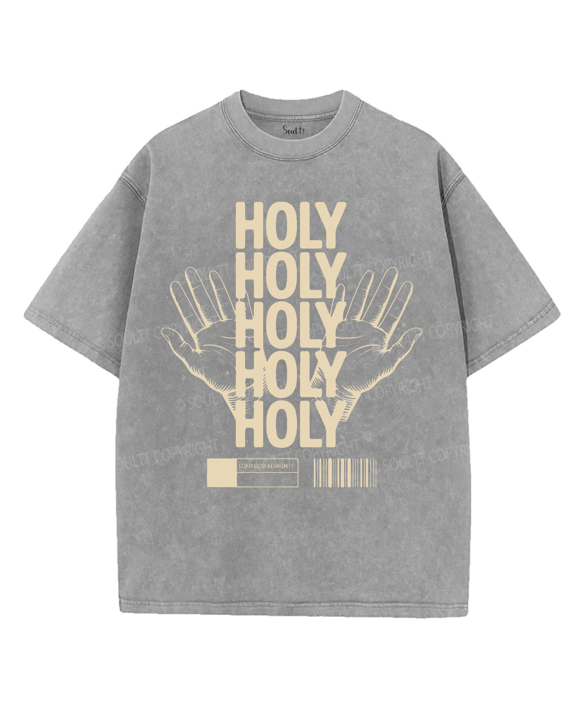 Holy Holy Unisex Washed Christian T-shirt Hoodie, Sweatshirt | CiraTrend.com (Image 3)