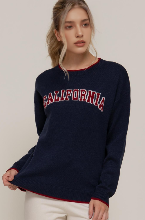 0918 California Lettering Sweater SI-28805