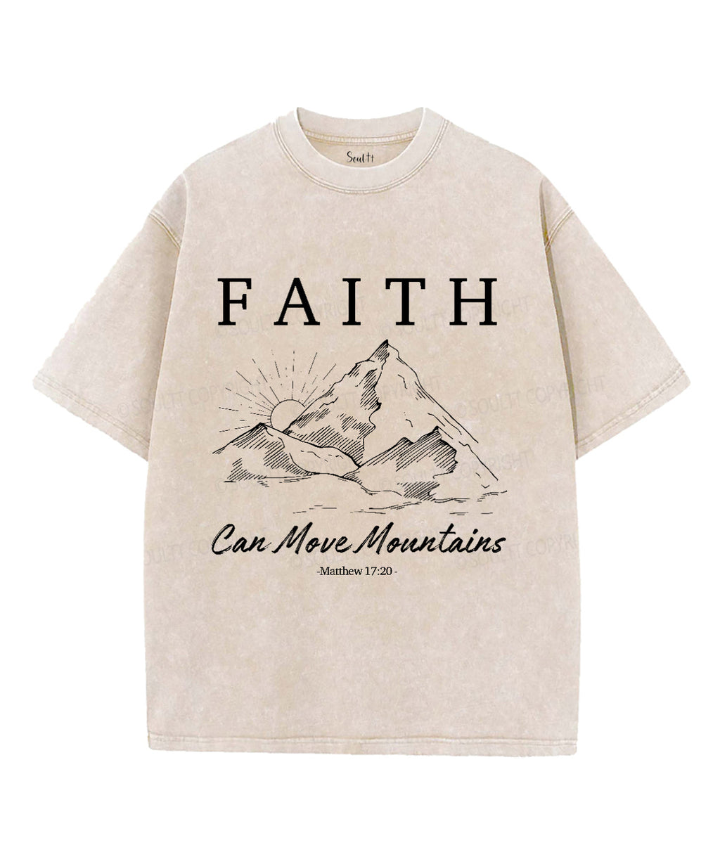 Faith Can Move Mountains Unisex Washed Christian T-shirt Hoodie, Sweatshirt | CiraTrend.com (Image 4)