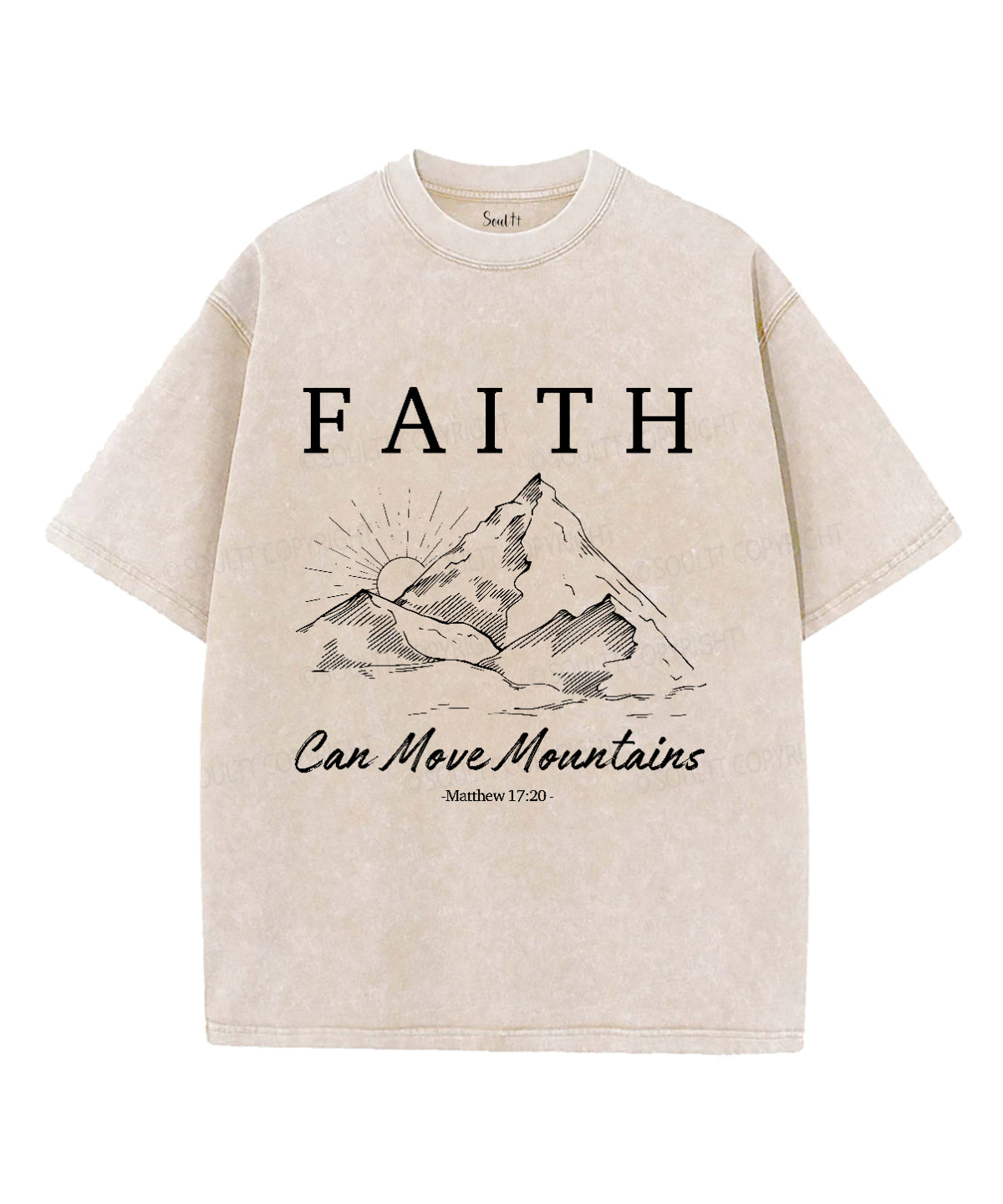Faith Can Move Mountains Unisex Washed Christian T-shirt Hoodie, Sweatshirt | CiraTrend.com (Image 4)
