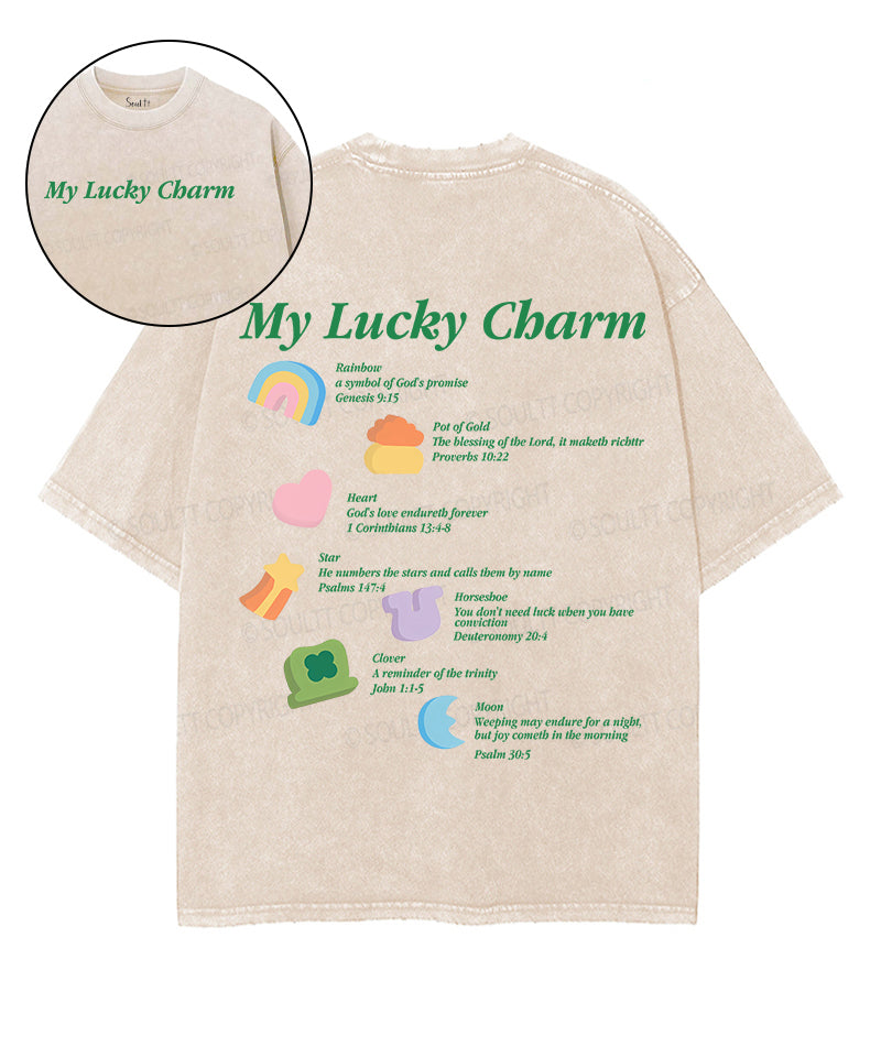 My Lucky Charm Double Sided Unisex Washed Christian T-shirt Hoodie, Sweatshirt | CiraTrend.com (Image 1)