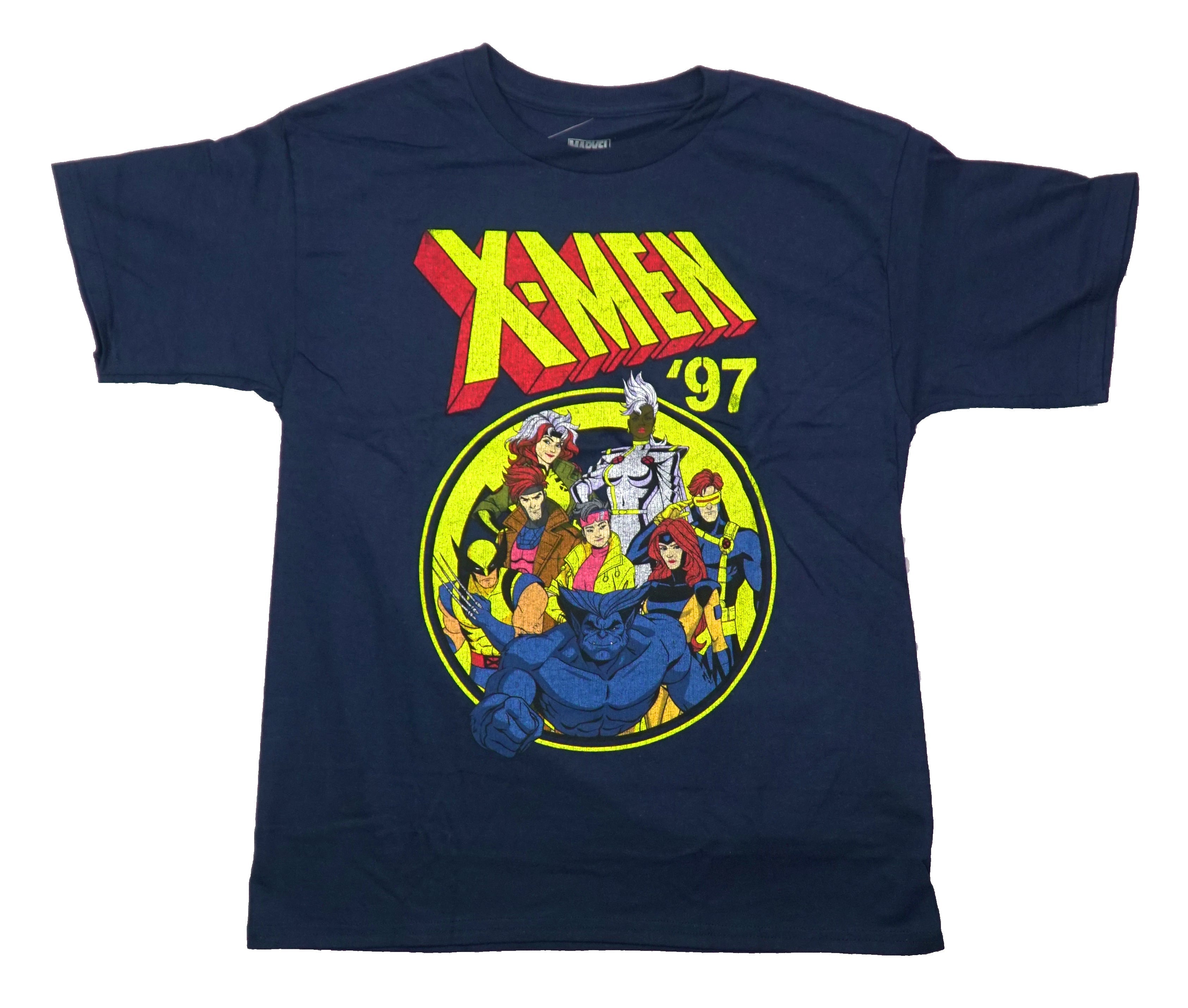 X-Men '97 Mens T-Shirt - Distressed Cast In Sunny Circle Hoodie, Sweatshirt | CiraTrend.com