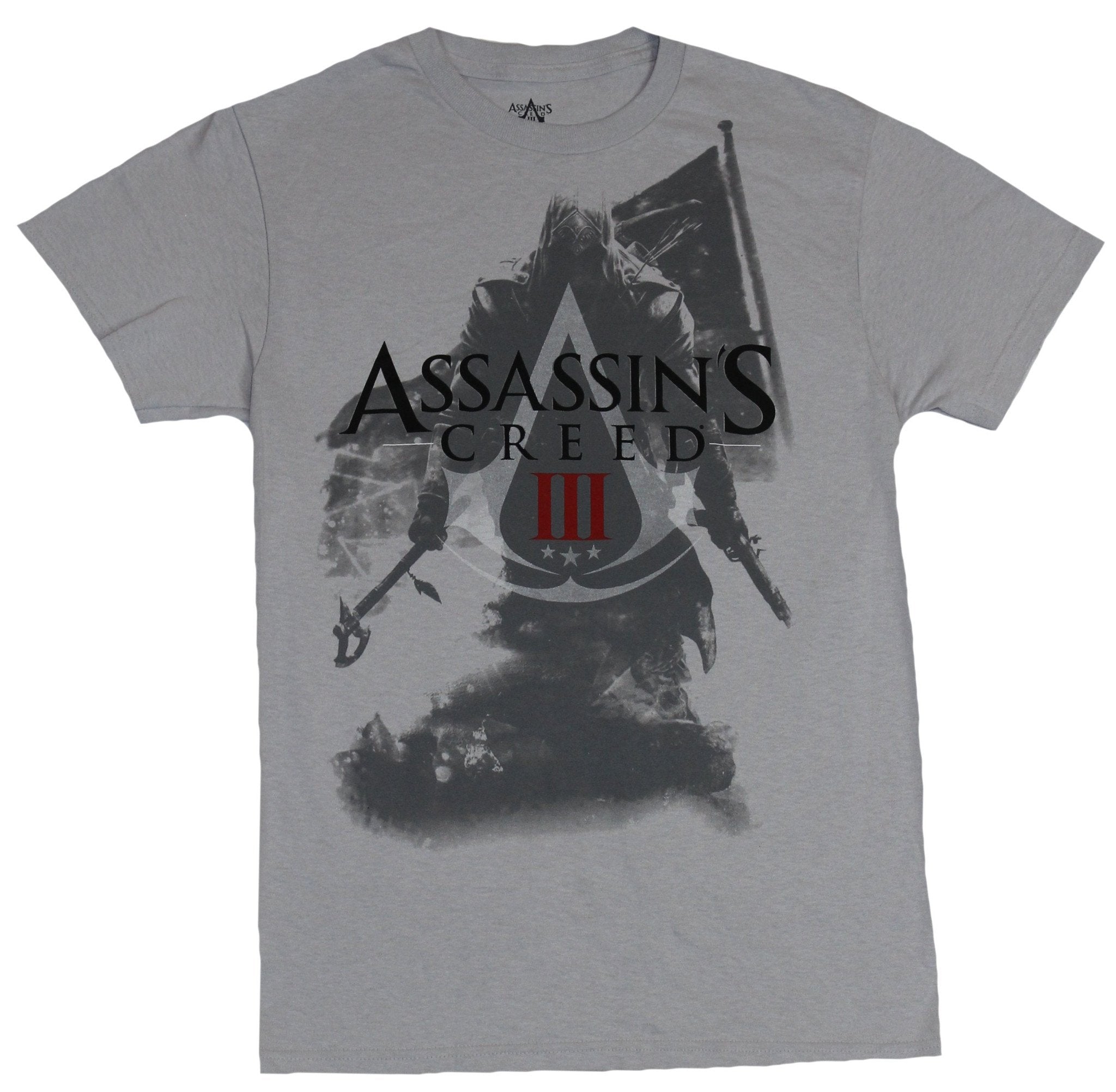Assassin's Creed III Mens T-Shirt -  Daggers down Grayed Out Under Word Logo Hoodie, Sweatshirt | CiraTrend.com
