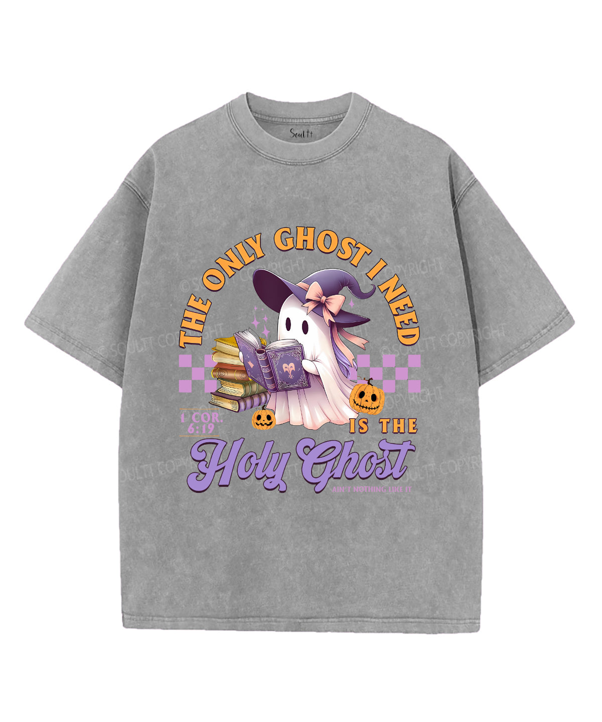 The Only Ghost I Know Is The Holy Ghost Unisex Washed Christian T-shirt Hoodie, Sweatshirt | CiraTrend.com (Image 3)