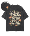 The Lord Will Fight for You Double Sided Unisex Washed Christian T-shirt Hoodie, Sweatshirt | CiraTrend.com (Image 1)