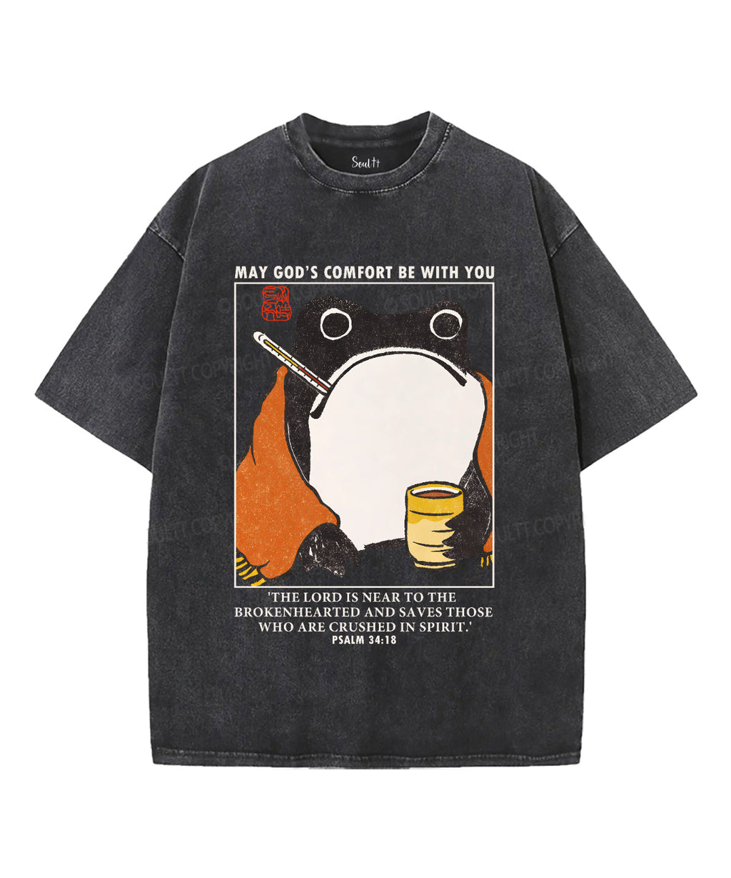 May God's Comfort Be With You Unisex Washed Christian T-shirt Hoodie, Sweatshirt | CiraTrend.com (Image 2)
