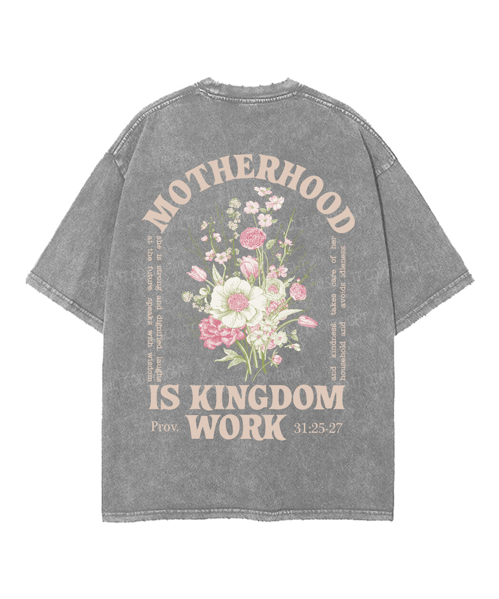 Motherhood Is Kingdom Work Double Sided Unisex Washed Christian T-shirt Style011 Hoodie, Sweatshirt | CiraTrend.com (Image 5)