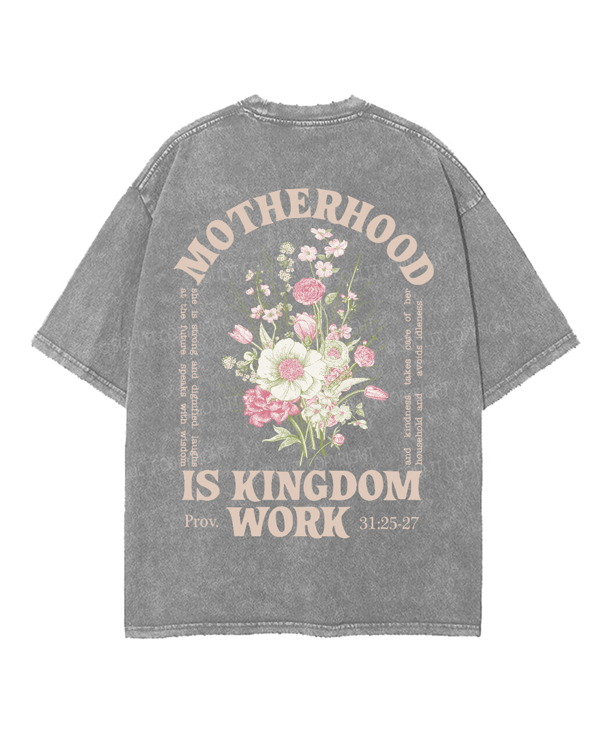Motherhood Is Kingdom Work Double Sided Unisex Washed Christian T-shirt Style011 Hoodie, Sweatshirt | CiraTrend.com (Image 5)