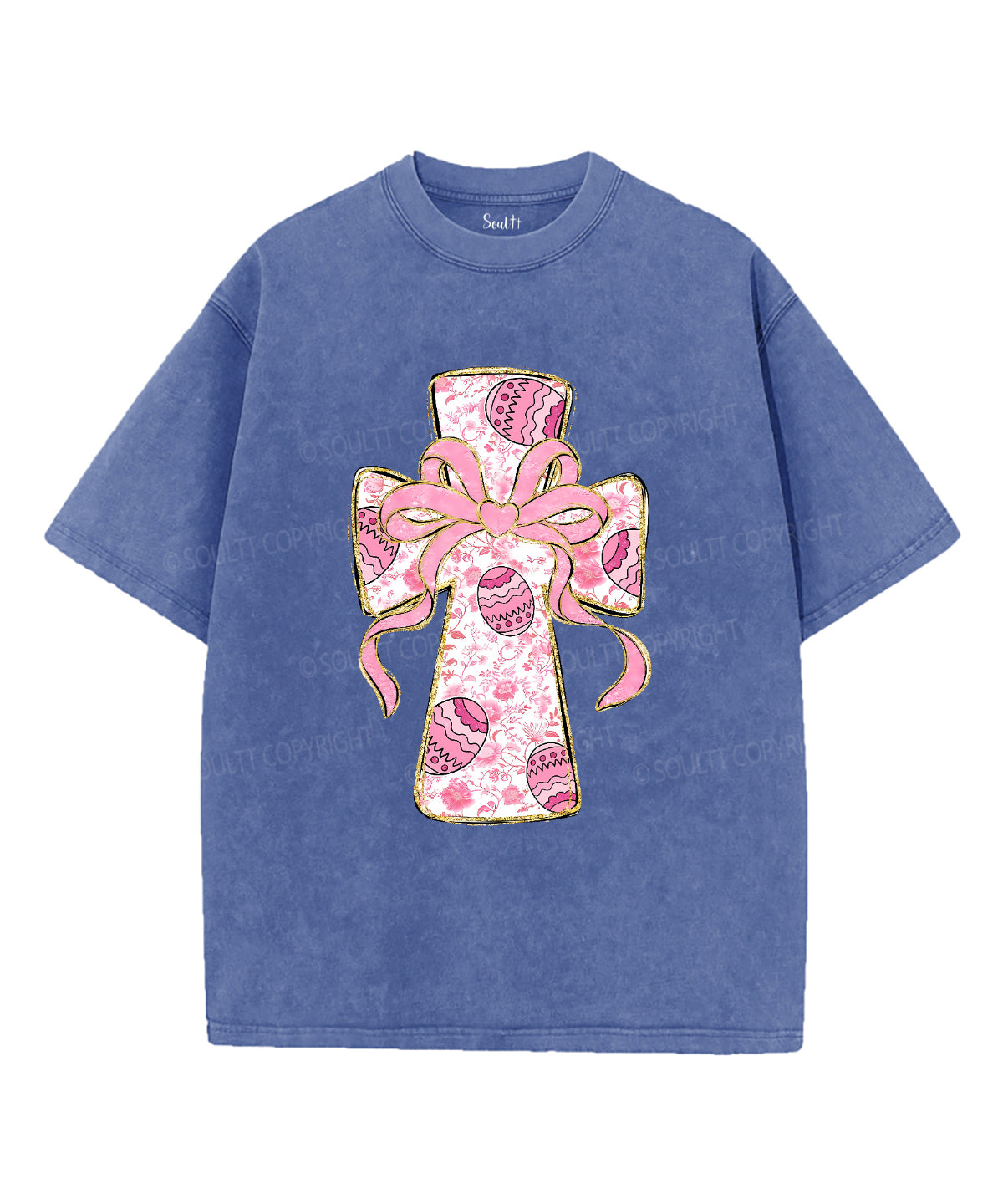 Easter Pink Bow Unisex Washed Christian T-shirt Hoodie, Sweatshirt | CiraTrend.com (Image 3)