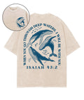 When You Go Though Deep Water Double Sided Unisex Washed Christian T-shirt Hoodie, Sweatshirt | CiraTrend.com (Image 1)